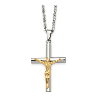 Stainless Steel Crucifix Pendant Necklace