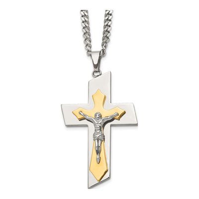 Stainless Steel Crucifix Pendant Necklace
