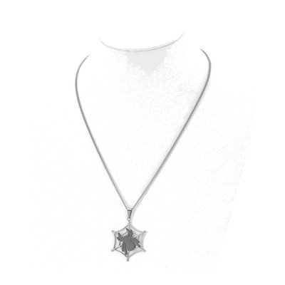 Black Stainless Steel Black Spider Web Pendant Necklace – view 5