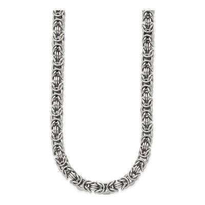 Stainless Steel 7mm Byzantine Chain – view 3