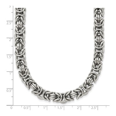 Stainless Steel 7mm Byzantine Chain – view 8