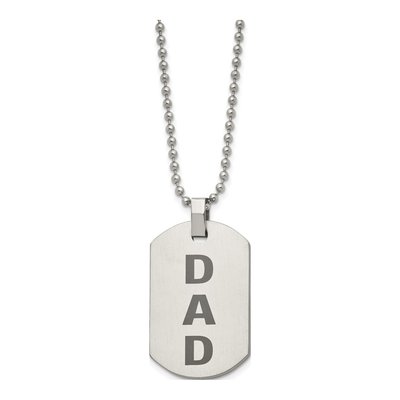 Stainless Steel DAD Dog Tag Pendant Necklace – view 4