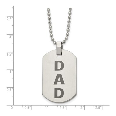 Stainless Steel DAD Dog Tag Pendant Necklace – view 6