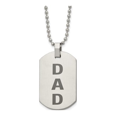 Stainless Steel DAD Dog Tag Pendant Necklace