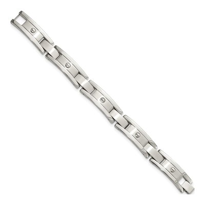 Stainless Steel Chisel Brushed And Polished 8.25 Inch Bracelet, Money Clip Key Ring Set – view 4
