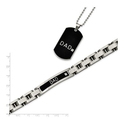 Men's Chisel Stainless Steel Black IP Dog Tag Set – view 8