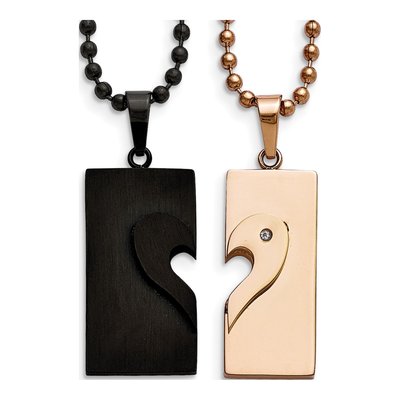 Stainless Steel Heart Pendant Necklace Set – view 4