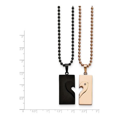Stainless Steel Heart Pendant Necklace Set – view 6