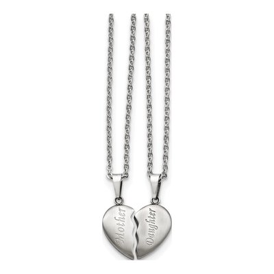 Mother Daughter Heart Necklace Set