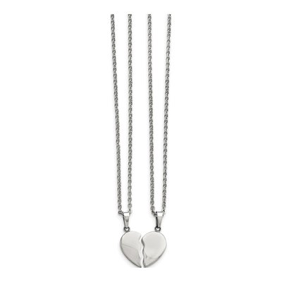 Stainless Steel Heart Pendant 2-Piece Necklace Set – view 3