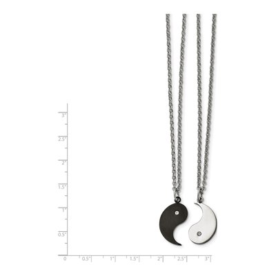 Stainless Steel Yin Yang Pendant Necklace Set – view 3