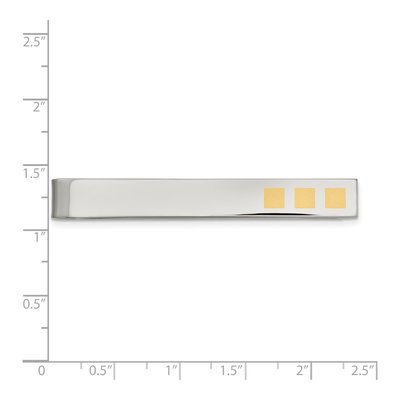 Men's Stainless Steel Yellow IP Tie Bar – view 6
