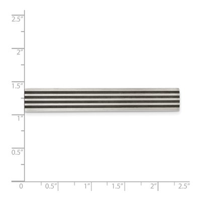 Men's Stainless Steel Black Rubber Tie Bar – view 5