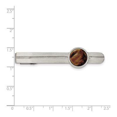 Men's Stainless Steel Tiger's Eye Tie Bar – view 4