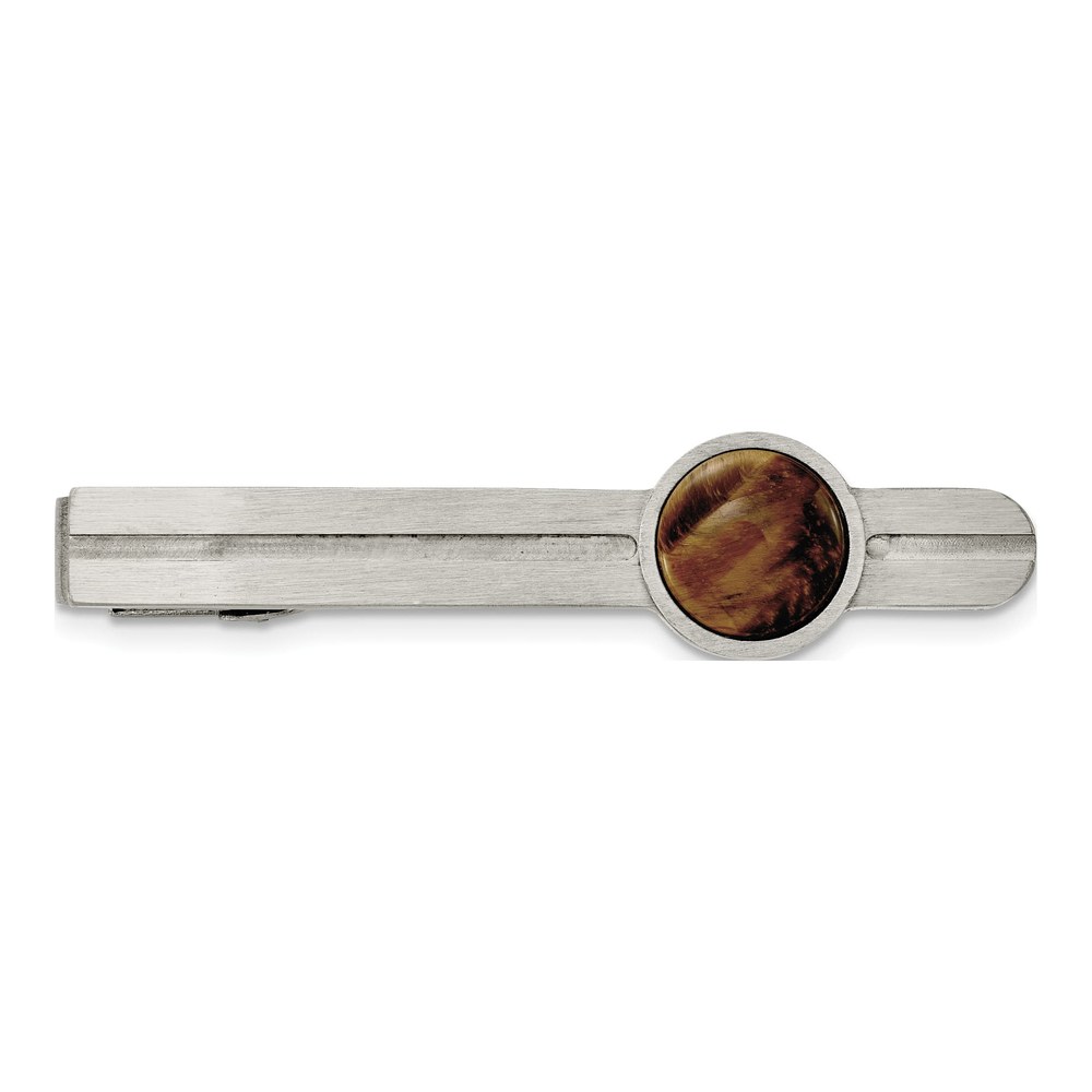 Men's Stainless Steel Tiger's Eye Tie Bar