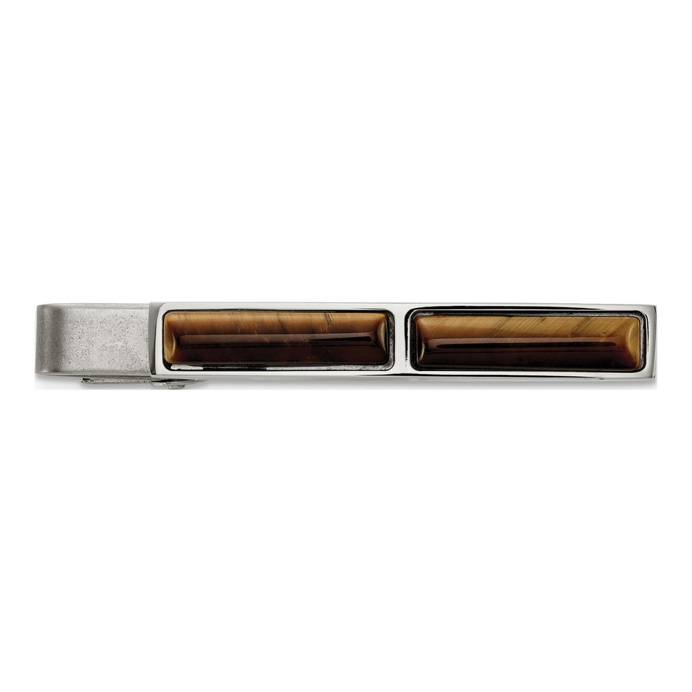 Stainless Steel Tiger's Eye Tie Bar