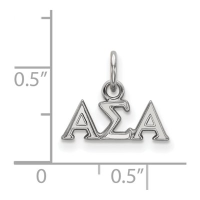 Alpha Sigma Alpha Sterling Silver Extra Small Sorority Pendant – view 2