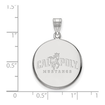 Cal Poly Mustangs Sterling Silver Disc Pendant – view 2