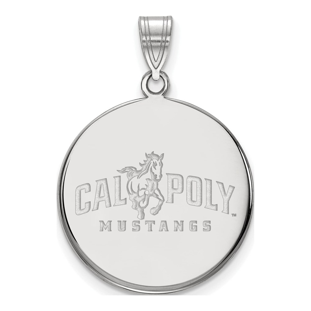 Cal Poly Mustangs Sterling Silver Disc Pendant