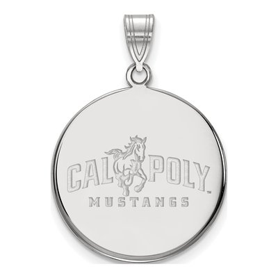 Cal Poly Mustangs Sterling Silver Disc Pendant