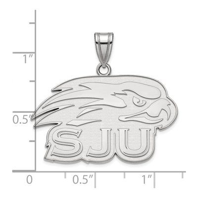 St Joseph's University Sterling Silver Large Hawks Pendant – view 2