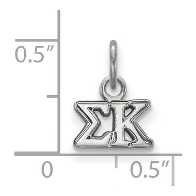 Sigma Kappa Sterling Silver Extra Small Sorority Pendant – view 2