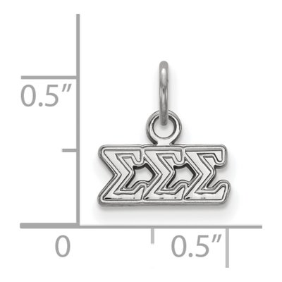 Sigma Sigma Sigma Sterling Silver Extra Small Tri Sorority Pendant – view 2