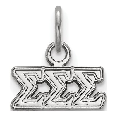 Sigma Sigma Sigma Sterling Silver Extra Small Tri Sorority Pendant