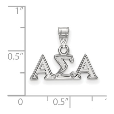 Alpha Sigma Alpha Sterling Silver Small Sorority Pendant – view 2
