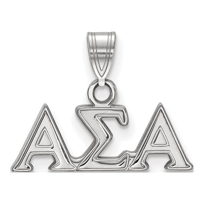 Alpha Sigma Alpha Sterling Silver Small Sorority Pendant