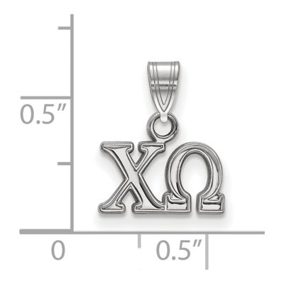 Chi Omega Sterling Silver Small Sorority Pendant – view 2