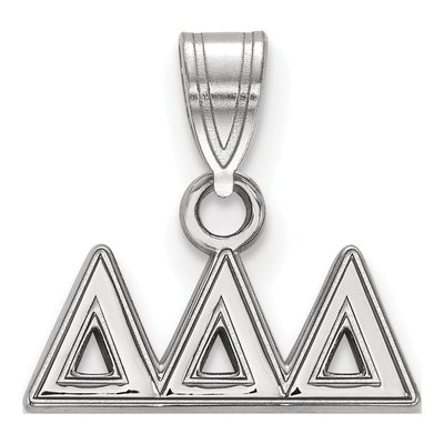 Delta Delta Delta Sterling Silver Small Tri Sorority Pendant