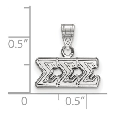 Sigma Sigma Sigma Sterling Silver Tri Small Pendant – view 2