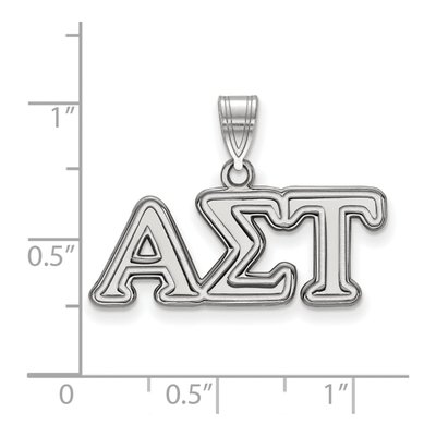Alpha Sigma Tau Sterling Silver Medium Greek Pendant – view 2