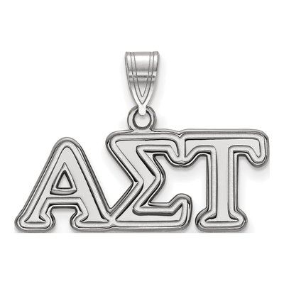 Alpha Sigma Tau Sterling Silver Medium Greek Pendant