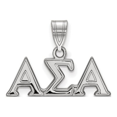 Alpha Sigma Alpha Sterling Silver Medium Greek Letter Pendant