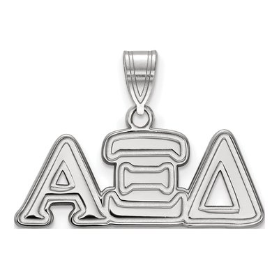 Alpha Xi Delta Sterling Silver Medium Greek Letters Pendant