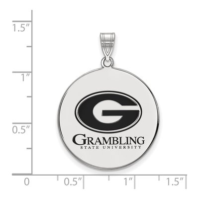 Grambling State University Sterling Silver Extra Large Enamel Disc Pendant – view 2