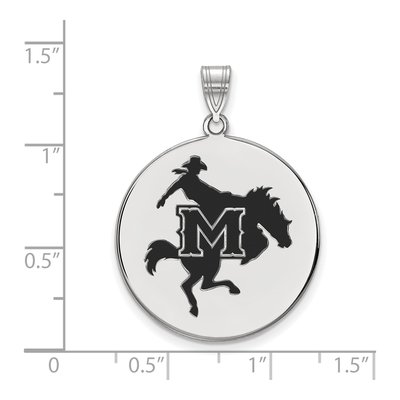 McNeese State University Sterling Silver Extra Large Enameled Disc Pendant – view 2