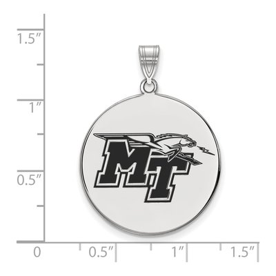 Middle Tennessee State University Sterling Silver Extra Large Disc Pendant – view 2