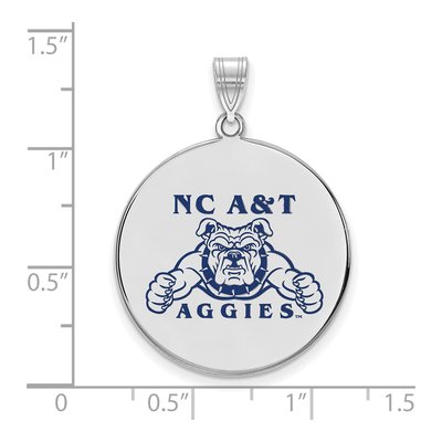 North Carolina A&T State University Sterling Silver Extra Large NC A&t Aggies Disc Pendant – view 2