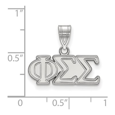 Phi Sigma Sigma Sterling Silver Medium Greek Letters Pendant – view 2
