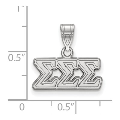 Sigma Sigma Sigma Sterling Silver Medium Greek Pendant – view 2