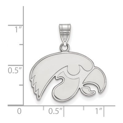 University of Iowa Sterling Silver Medium Hawk Pendant – view 2