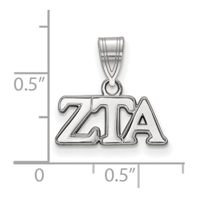 Zeta Tau Alpha Sterling Silver Sorority Greek Letters Medium Pendant – view 2
