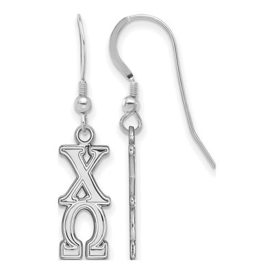 Chi Omega Sterling Silver Sorority Earrings
