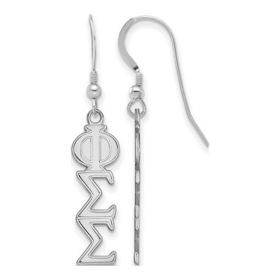 Phi Sigma Sigma Sterling Silver Sorority Greek Letters Medium Earrings