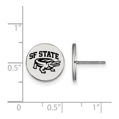 San Francisco State University Sterling Silver San Enamel Disc Stud Earrings – view 2