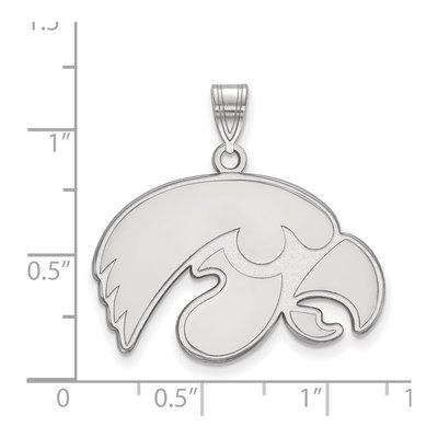 University of Iowa Sterling Silver Large Hawk Pendant – view 2