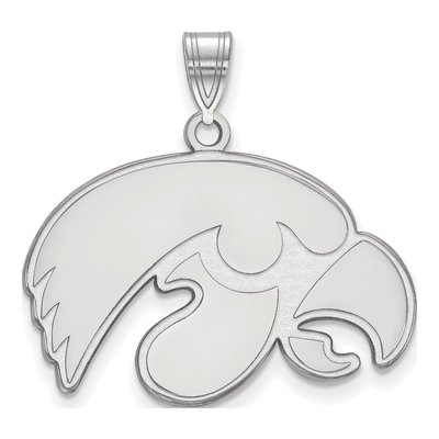 University of Iowa Sterling Silver Large Hawk Pendant
